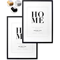 Heimlich Paquete Doble (2 pcs.) Marcos de Madera con plexiglás inastillable - DIN A3 (30x42cm) Negro